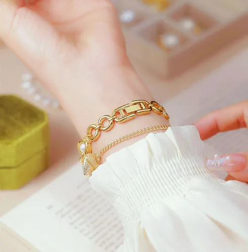 Miniatura 5 de ADSBIAOYE Elegante reloj de vestir para mujer con perla de moda, reloj de esfera ovalada, pulsera de regalo para mujer, reloj analógico impermeable