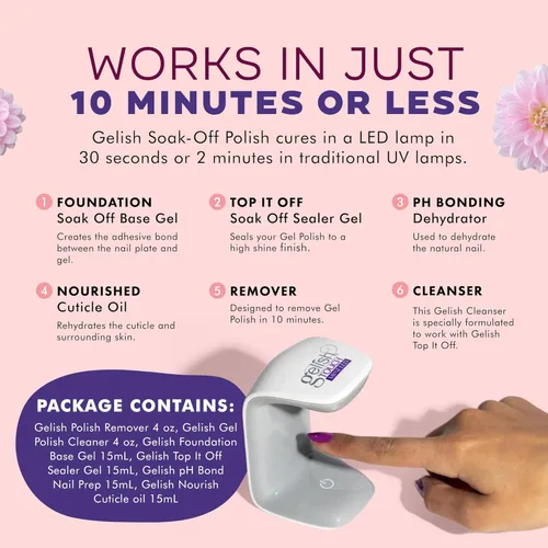 Miniatura 3 de Gelish Kit de cuidado básico de esmalte de uñas en gel de tamaño completo y limpiador