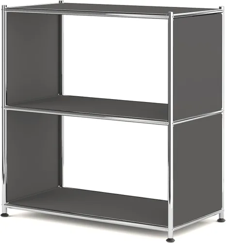Miniatura 13 de Estantería de metal de 2 niveles de 32 pulgadas, organizador de almacenamiento abierto para sala de estar, dormitorio, mesa auxiliar o mesita