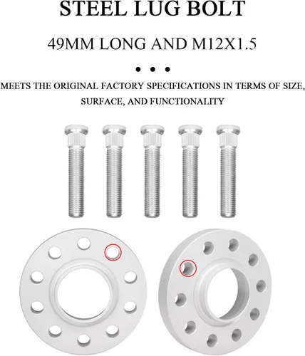 Miniatura 3 de 5 piezas de pernos de rueda, tuercas de llanta OEM#610-266 90942-02049, perno de rueda de llanta con rosca extendida y knurling, tornillo de cubo