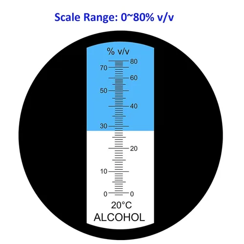 Miniatura 2 de Refractómetro de alcohol de 0 ~ 80% v/v Volumen Rango de Escala, Refractómetro de Alcohol para Alcohol Alcohol Volumen de Porcentaje de Medición