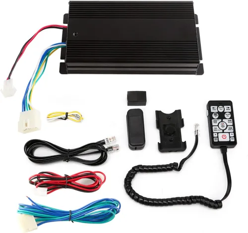 Miniatura 2 de Sistema PA de sirena de emergencia de advertencia policial de 12 V, 400 W, 37 tonos, [bocina de altavoz delgada] [micrófono de mano] [manos libres]