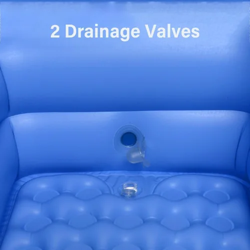 Miniatura 9 de Bañera inflable para adultos de 63 pulgadas y 5.2 pies con bomba de aire eléctrica, bañera de hidromasaje portátil independiente plegable para baño