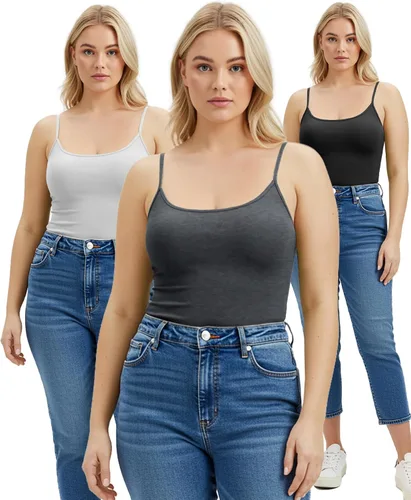 Miniatura 17 de Emmalise Camisola larga casual básica para mujer, con tirantes ajustables, top en capas