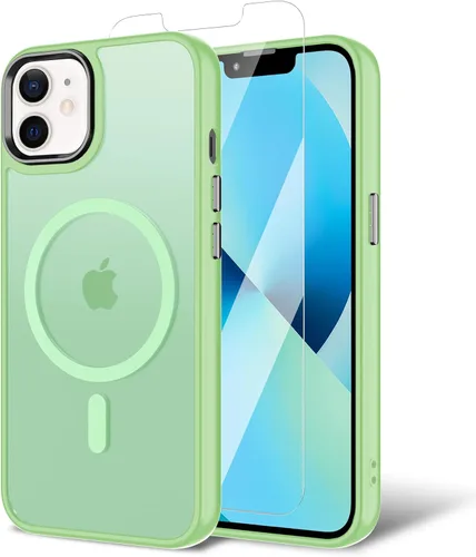 Miniatura 112 de Funda para iPhone 11 con protector de pantalla, compatible con MagSafe, ultra delgada, translúcida, mate, a prueba de golpes, color negro