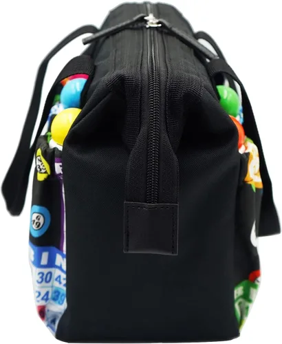 Miniatura 3 de Yuanhe Bingo Dauber Tote Bag - Bolsa de 6 bolsillos con patrón de bingo, Negro -, Bolso Rojo