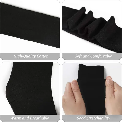 Miniatura 2 de 4 Pairs Girls Knee High Socks Cotton Knit Over Craft Thigh High Socks for Baby Toddler School Uniform