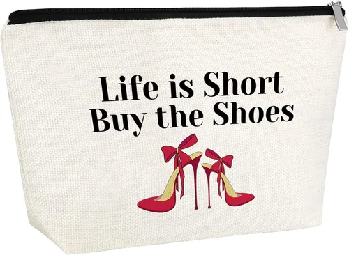 Regalo para amantes de los zapatos, regalos de cumpleaños para amigas, bolsa de maquillaje, regalo de moda para mujeres, regalo de amistad para