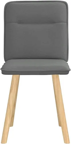 Miniatura 5 de Juego de 2 sillas de comedor modernas tapizadas de tela gris oscuro con marco de madera de metal para cocina, sala de estar, decoración de granja
