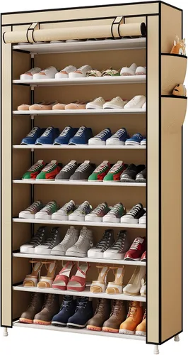 Miniatura 13 de Laiensia Organizador vertical para zapatos de 5 niveles, organizador de almacenamiento de zapatos que ahorra espacio, cubierta no tejida, estante