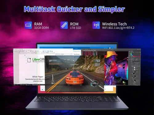 Miniatura 3 de KurieTim Laptop FHD de 16 pulgadas para empresas: Intel i7-13620H (10C/16T, hasta 4.9GHz), 32 GB de RAM, 1 TB NVMe SSD Windows 11 Pro, portátiles