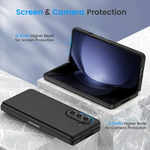 Miniatura 5 de Ruky Funda para Samsung Galaxy Z Fold 5, cubierta de cuerpo completo con protector de pantalla integrado, soporte de carga inalámbrica de PC duro