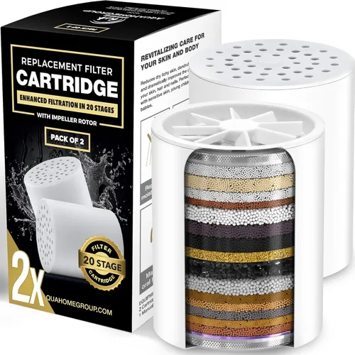 Miniatura 9 de AquaHomeGroup - Cartucho de repuesto para filtro de ducha premium de 20 etapas con hélice giratoria, paquete de 4 (sin carcasa) - Reemplazo de 20