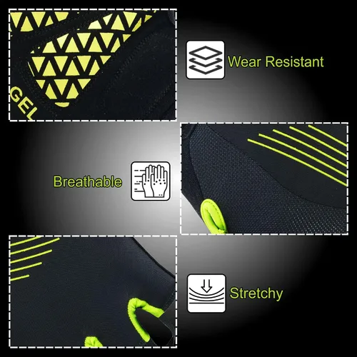 Miniatura 6 de JAUNTY Guantes de ciclismo para hombre, con relleno de gel de medio dedo, guantes de bicicleta para hombre, que absorben los golpes