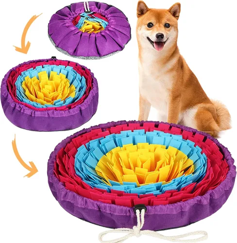 Miniatura 9 de Vivifying Tapete de olfateo para perros, juguetes de rompecabezas ajustables para perros tapete para olfatear, juguetes interactivos de Rojo