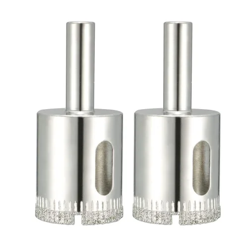 uxcell - 2 brocas de sierra de agujero con revestimiento de diamante de 0.98 pulgadas para vidrio, cerámica, mármol, roca y porcelana, 2 unidades