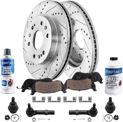 Miniatura 31 de Detroit Axle - Rotores de freno para Toyota Avalon 2020-2021 Camry 2020-2024, repuesto de rotores de freno de disco perforados y ranurados: rotor