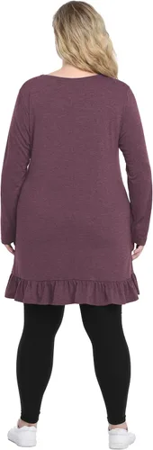 Miniatura 5 de Shiaili Túnica larga de talla grande para mujer, camisas con dobladillo con volantes para leggings