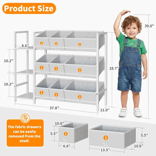 Miniatura 2 de CODACE Organizadores y almacenamiento de juguetes para niños, estante de juguetes para sala de juegos, habitación de los niños y organización