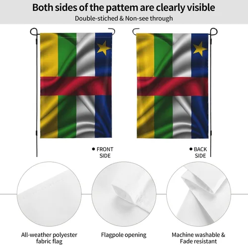 Miniatura 6 de Silk Style Flag Of The Central African Republic Garden Flag 12.5"x18" Inch Double Sided Garden Flags Home Lawn Outdoor Decor Flags Party Banner