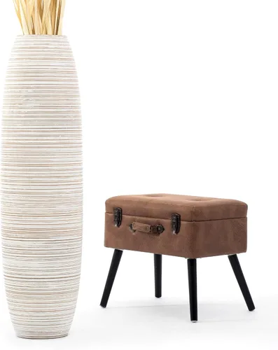 Miniatura 20 de Leewadee Jarrón grande negro para decoración del hogar, de madera, de 26 pulgadas de alto, decoración de granja, soporte para flores para plantas