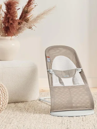 Miniatura 3 de BabyBjörn Bouncer Balance Soft, Marco Gris Claro, Malla, Gris Beige/Blanco (005144US)