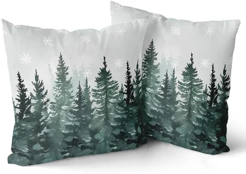 Miniatura 46 de Giwawa Little Adventure - Funda de almohada decorativa cuadrada de 16 x 16 pulgadas, color azul marino, diseño de flecha, fogata, oso, bosque