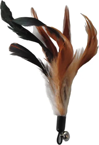 Miniatura 7 de Juguetes para gatos EcoCity - Juguetes de plumas para gatos sin teñido químico para gatos de interior - Incluyen varita para gatos y recambios