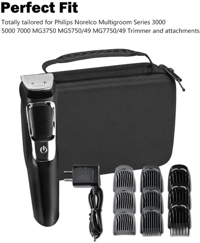 Miniatura 3 de ProCase Estuche rígido de viaje para máquina de afeitar y accesorios eléctricos Norelco Multigroom Series 3000 5000 7000 MG3750 MG5750/49 MG7750/49