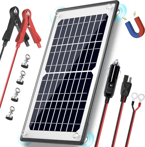Miniatura 10 de POWOXI Cargador de Batería Solar para Automóvil de 12V: Cargador de Goteo Solar de 15W Mantenedor con Controlador MPPT para Automóvil - RV Barco