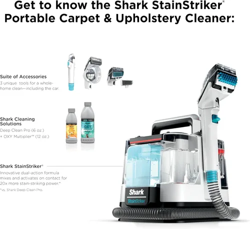 Miniatura 11 de Shark StainStriker - Limpiador portátil de alfombras, tapicería y alfombras de área, 3 herramientas, potente removedor de manchas y olores, limpieza