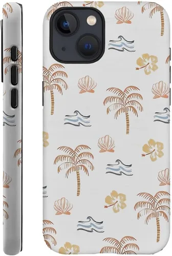Miniatura 12 de Funda compatible con iPhone 11, resistente a arañazos, funda híbrida de 2 capas con carcasa dura, diseño de cocoteros de playa de verano