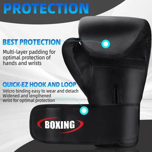 Miniatura 4 de Guantes de boxeo para hombres y mujeres, guantes de entrenamiento profesional de sparring Muay Thai, guantes de saco de boxeo pesado para adultos