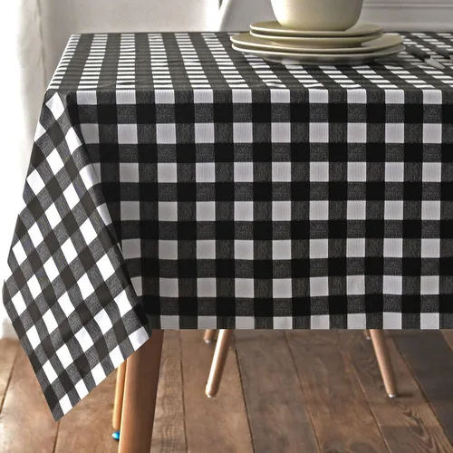 Miniatura 7 de Obstal Mantel 100% impermeable de PVC, mantel rectangular de vinilo a prueba de aceite y derrames, cubierta de mesa lavable para uso en exteriores e