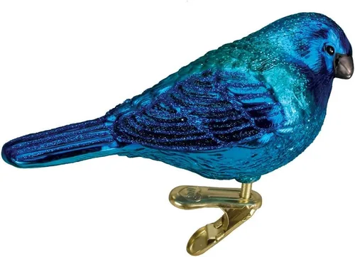 Miniatura 4 de Old World Christmas Adornos: Colección de observador de aves adornos soplados de vidrio para árbol de Navidad, pájaro carpintero