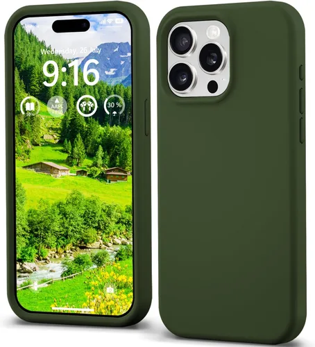Miniatura 13 de IceSword Funda compatible con iPhone 15 Pro, silicona líquida, delgada, protección de cuerpo completo, suave, antiarañazos, color rojo, para hombres