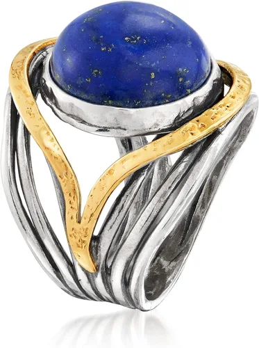 Miniatura 3 de Ross-Simons Pearl or Gemstone Openwork Ring in Silver and 14kt Yellow Gold