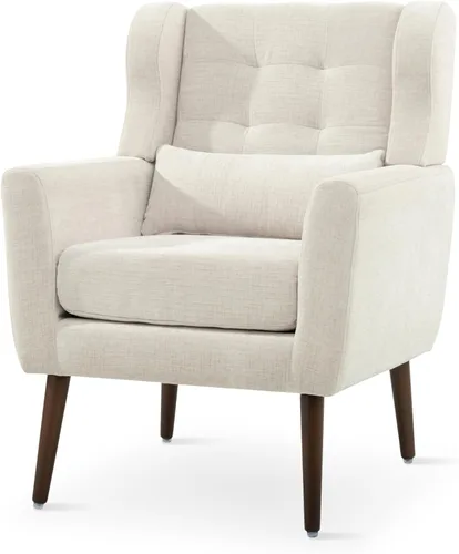 Miniatura 9 de cinkehome Sillas decorativas con brazos para sala de estar, sillón moderno tapizado en chenilla, cómoda silla de salón acolchada y suave