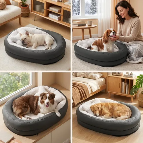 Miniatura 8 de Cama para perros pequeños con refuerzo, cama para perros pequeños, cama para perros pequeños, cama lavable con base de espuma de alta densidad