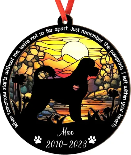 Miniatura 97 de Adorno personalizado para atrapasoles de sabueso afgano, adorno de Navidad de sabueso afgano – Regalo para perro amante, sabueso afgano