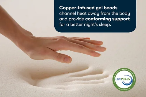 Miniatura 3 de Serta CopperGel - Cubrecolchón de espuma viscoelástica refrescante y para aliviar la presión, 2 pulgadas, tamaño matrimonial