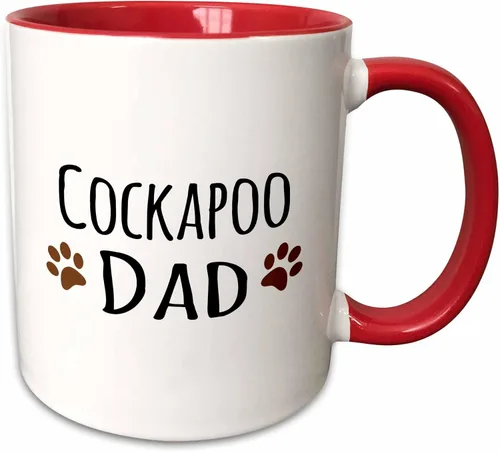 Miniatura 9 de 3dRose Cockapoo Dog Dad - Taza de 11 onzas, color negro