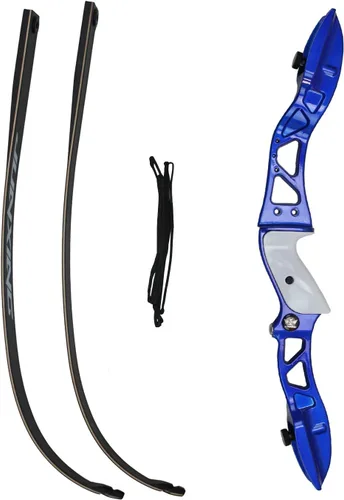 Miniatura 4 de SinoArt Arco recurvo elevador de metal de 66 pulgadas para competición de tiro con arco atlético para adultos 20 22 24 26 28 30 32 34 36 libras kit