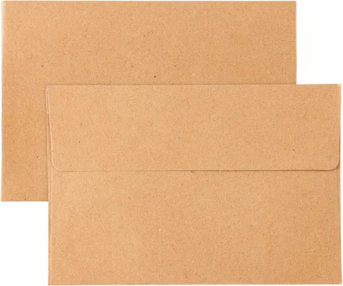 Granhoolm Paquete de 50 sobres – 5 x 7 pulgadas para invitaciones y tarjetas de felicitación – Despegar y prensar, ideal para bodas (Kraft)