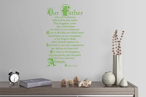 Miniatura 12 de 38"x24" Lord's Prayer Our Father Who Art in Heaven Give Us This Day Our Daily Bread Amen Mateo 6:9-13 - Adhesivo decorativo para pared