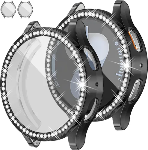 Miniatura 16 de RICHONE Compatible con Samsung Galaxy Watch 5 y Watch 4 y FE 40 mm Protector de pantalla Estuches de strass, Accesorios de cubiertas protectoras