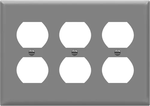 Miniatura 13 de ENERLITES - Placa decorativa de pared para toma de corriente dúplex, acabado brillante, tamaño intermedio, 3 bandas, 4.88 x 6.77 pulgadas, Blanco