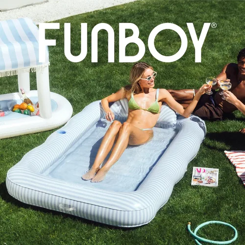 Miniatura 8 de FUNBOY Tanning Pool Lounger Float, XL 72'' x 48'' Pool Float with Custom Pillow and Large Cup Holder, Perfect for Pool or Backyard. Azul