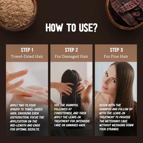 Miniatura 3 de Acondicionador sin enjuague para mujeres y hombres, tratamiento de reparación ayurvédico para cabello seco dañado, acondicionador profundo, spray