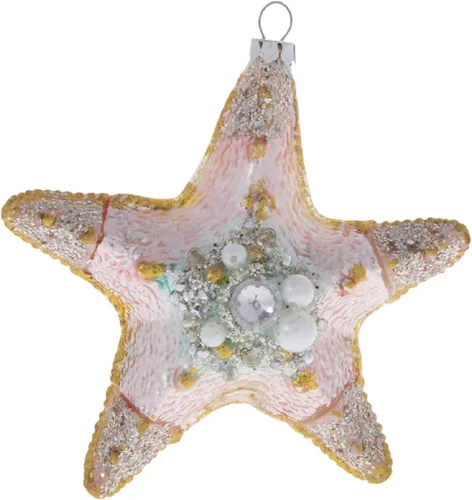 Miniatura 2 de Adorno náutico para árbol de Navidad con diamantes de imitación, perla y purpurina de tortuga marina (adorno de tortuga marina brillante)